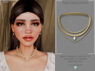 Sims 4 — Mint Green Crystal Charm Layered Necklace by Glitterberryfly — Mint Green Crystal Charm Layered Necklace