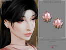 Sims 4 — Amethyst Lotus Flower Studs by Glitterberryfly — Purple Amethyst Lotus Flower Studs