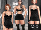 Sims 4 — valentina black bodycon dress top and skirt sets by Mydarling20 — Outfit Information Age Groups: Teens, Young