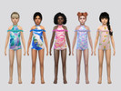 Sims 4 — Royale Print Swimsuit Girls by McLayneSims — TSR EXCLUSIVE