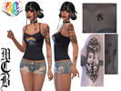 Sims 4 — Lesbian Lovers In Frame Left Upper Arm Tattoo by MaruChanBe2 — Lesbian themed tattoos for your cuties.