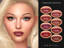 Sims 4 — Christine Lipstick by ANGISSI — PREVIEWS MADE USING HQ MOD 8 colors