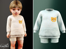 Sims 4 — Infant - Cozy bear lounge set with playful dotted print by Garfiel — A comfy infant set featuring an oversized