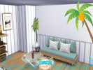 Sims 4 — Coastal Escape - Summer Wallpaper by lavilikesims — A set of 10 walls, all wall sizes, some have 2 colours