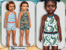 Sims 4 — Toddler Tropic Birds Bikinis by Pelineldis — Kids fashion clothing: five bikinis for toddler girls with tropic