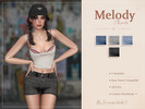Sims 4 — Melody Shorts by Simsessentials — Short denim shorts with a clean and simple look, perfect for everyday outfits