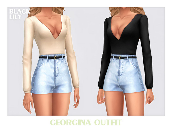 Sims 4 — Georgina Outfit by Black_Lily — YA, A, Teen