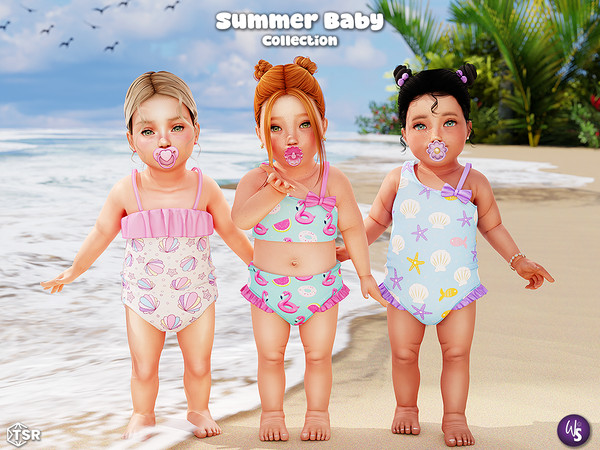 Sims 4 — SummerBaby Collection for infant by WisteriaSims — Bring a touch of sunshine to your infants wardrobe with this