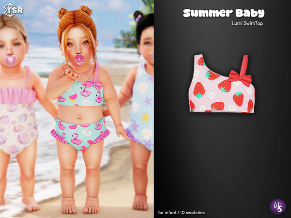 Sims 4 — Lumi SwimTop (infant) by WisteriaSims — Bring a touch of sunshine to your infants wardrobe with this adorable