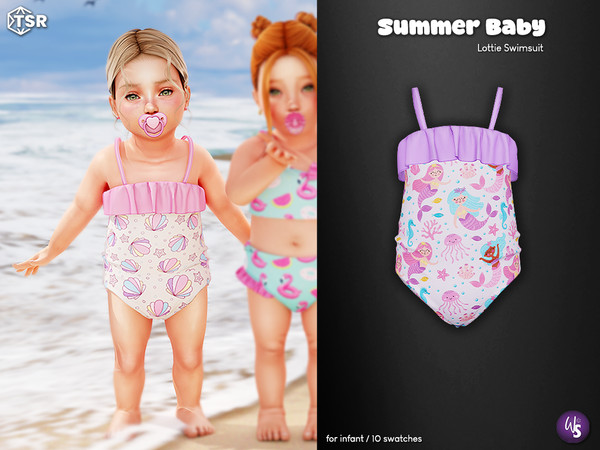 Sims 4 — Lottie Swimsuit (infant) by WisteriaSims — Bring a touch of sunshine to your infants wardrobe with this adorable
