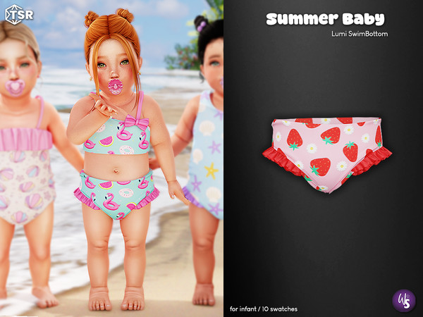Sims 4 — Lumi SwimBottom (infant) by WisteriaSims — Bring a touch of sunshine to your infants wardrobe with this adorable