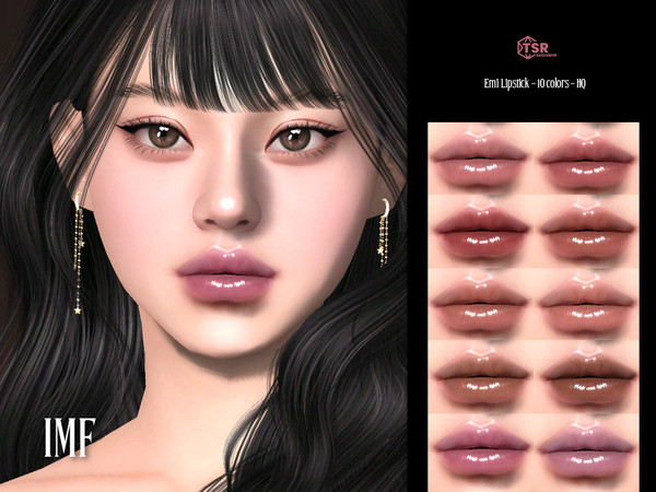 Sims 4 — IMF Emi Lipstick by IzzieMcFire — Emi Lipstick contains 10 colors in hq texture. Standalone item with thumbnail.
