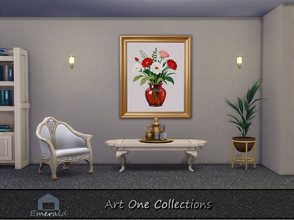 Sims 4 — Art one collection 4 by Emerald — Flowers symbolize love, beauty, mortality, rebirth, and the fleeting nature of