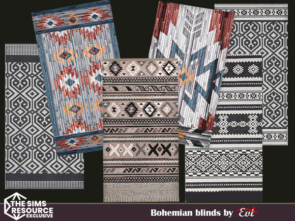 Sims 4 — Bohemian blinds by evi — These blinds are definitely decorative with its bohemian style but they can also block