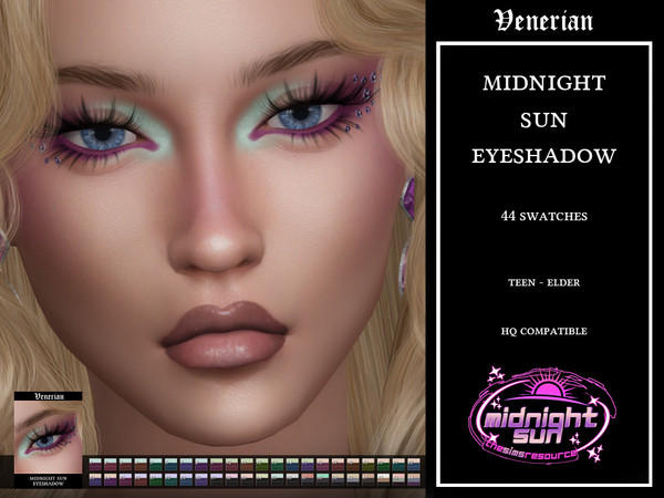 Sims 4 — Venerian_Midnight_Sun_Eyeshadow_HQ by Venerian — This set contains 4 items: eyeshadow, lipstick, blush, and eye
