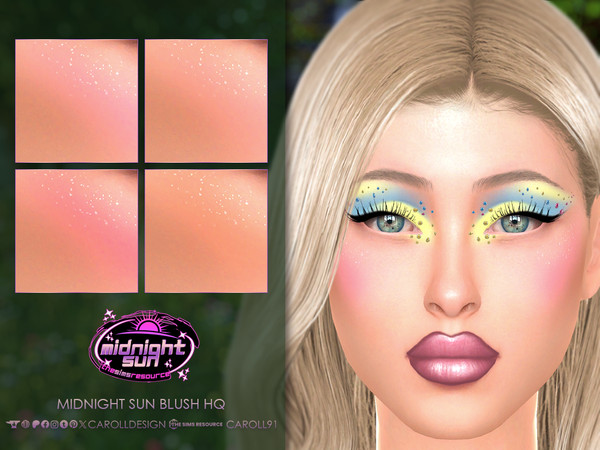 Sims 4 — Midnight Sun Blush HQ by Caroll912 — A 8-swatch vibrant matte cheek blush with bronzer inspired by Zara Larsson