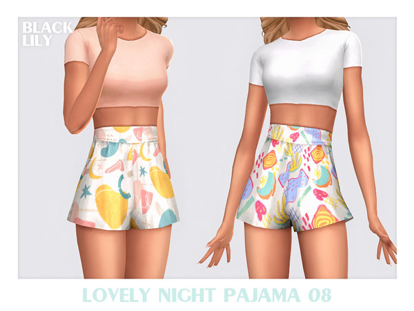 Sims 4 — Lovely Night Pajama 8 by Black_Lily — YA, A, Teen
