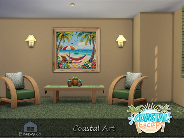 Sims 4 — Coastal Art 1 by Emerald — Capture the ocean and calm peaceful seaside living in your interior.