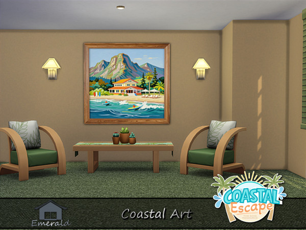 Sims 4 — Coastal Art 2 by Emerald — Capture the ocean and calm peaceful seaside living in your interior.