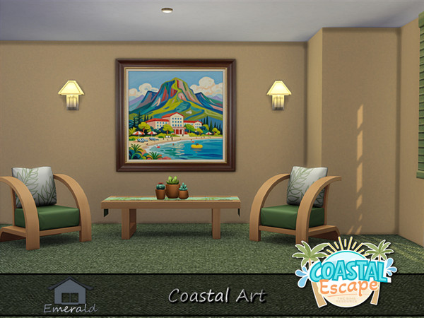 Sims 4 — Coastal Art 3 by Emerald — Capture the ocean and calm peaceful seaside living in your interior.