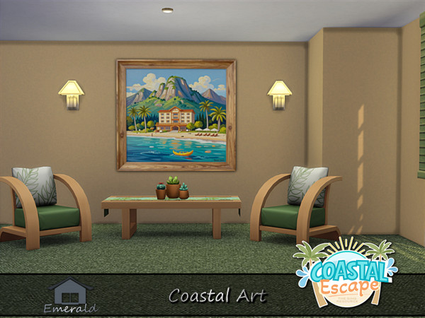 Sims 4 — Coastal Art 4 by Emerald — Capture the ocean and calm peaceful seaside living in your interior.