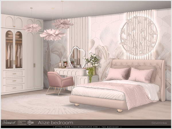 Sims 4 — Alize bedroom by Severinka_ — A set of furniture and decor for decorating a bedroom.