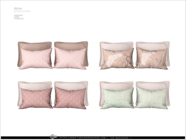 Sims 4 — Alize - bed pillows by Severinka_ — A set of furniture and decor for decorating a bedroom.