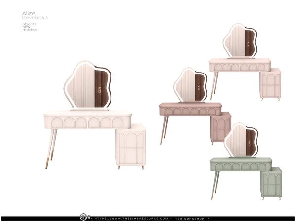 Sims 4 — Alize - vanity table by Severinka_ — A set of furniture and decor for decorating a bedroom.