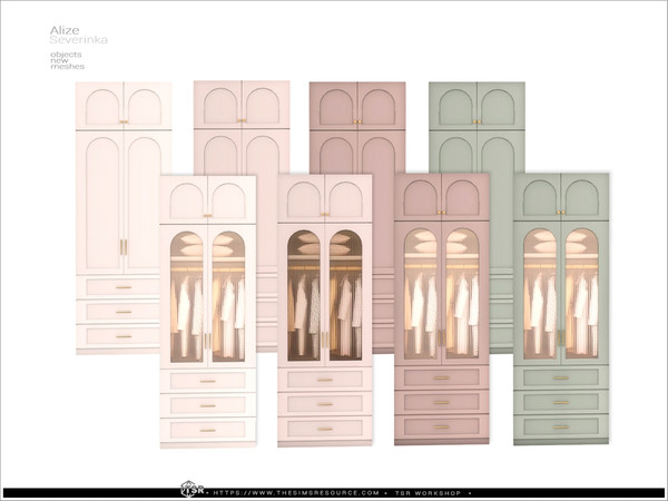 Sims 4 — Alize - wardrobe v2 by Severinka_ — A set of furniture and decor for decorating a bedroom.