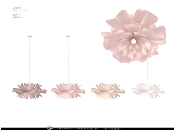 Sims 4 — Alize - ceiling lamp Flower LOW by Severinka_ — A set of furniture and decor for decorating a bedroom.