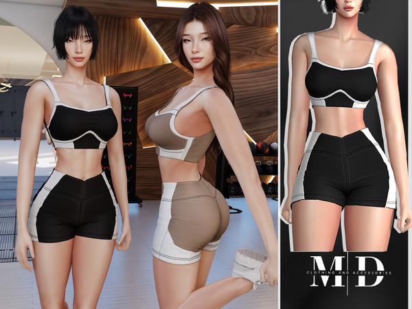 Sims 4 — Alice two-tone sports set by Mydarling20 — Outfit Information Age Groups: Teens, Young Adults, Adults, Elders