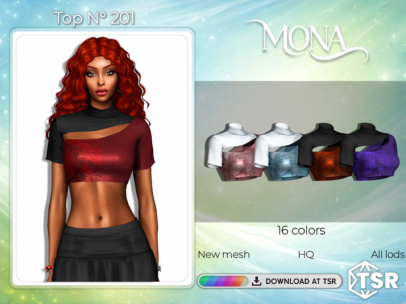 Sims 4 CC Asymmetric T-shirt by Mona