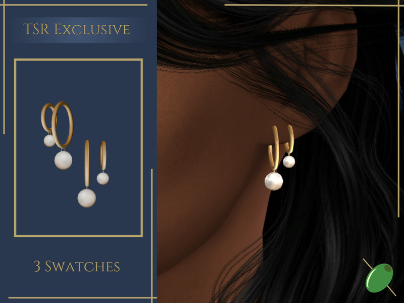 Sims 4 Neeta Pearl Hoops by Pitted0live