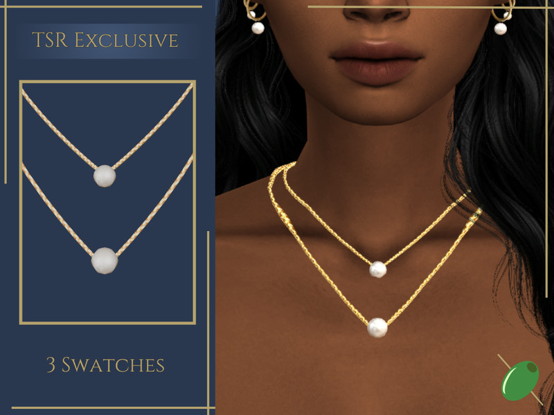 Sims 4 Neeta Pearl Necklace by Pitted0live