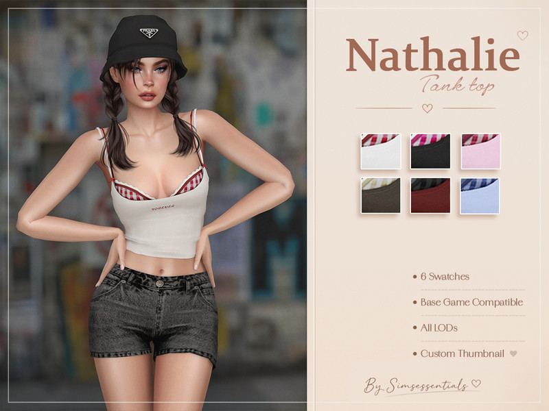 Sims 4 CC Nathalie Tank Top by Simsessentials