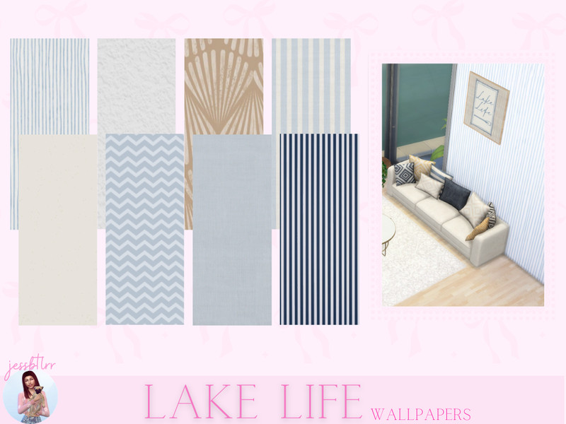 Sims 4 waterfront and pool CC CC Lake Life Wallpaper by jessbtlrr