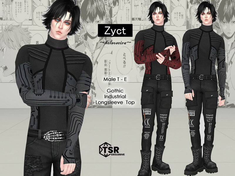 Sims 4 men everyday clothing CC ZYCT - Male Industrial Top by Helsoseira