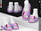 Sims 4 — Shoes KP1A  - Child by KaTPurpura — Fluffy flip-flops in pastel colors between pink and purple, and some