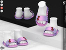 Sims 4 — Shoes KP1A- Toddler by KaTPurpura — Fluffy flip-flops in pastel colors between pink and purple, and some