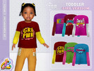 Sims 4 — Toddler - Girls Comic Expression Longsleeve by RobertaPLobo — Girls Comic Expression Longsleeve
