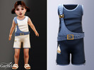Sims 4 — Toddler - Nautical layered romper with playful buckle detail by Garfiel — A charming toddler romper featuring a