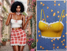 Sims 4 — Sweetheart lace cami by MysteriousOo — A feminine cropped camisole featuring slender shoulder straps, scalloped