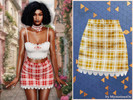 Sims 4 — Picnic charm mini skirt by MysteriousOo — A fitted high-waisted mini skirt designed with a classic plaid pattern