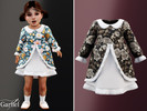 Sims 4 — Toddler - Floral layered dress with soft vintage charm by Garfiel — A graceful toddler dress featuring a floral