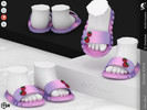 Sims 4 — Shoes KP1A- Infant by KaTPurpura — Fluffy flip-flops in pastel colors between pink and purple, and some