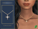Sims 4 — Olena Necklace by Pitted0live — Thin chain necklace with a 4 pointed star themed pendant Custom catalog image