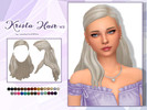 Sims 4 — Krista Hair V2 by Lewbertsn00tles — A delicate half-up, half-down hairstyle, with strands flowing over the right