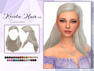Sims 4 — Krista Hair V3 by Lewbertsn00tles — A delicate half-up, half-down hairstyle, with strands flowing over the left