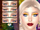 Sims 4 — Pride Eyeliner HQ by Caroll912 — A 4-swatch soft winged eyeliner with pride rainbow flag colour accent in the
