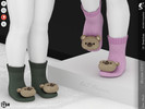 Sims 4 — Shoes KP1C- Toddler by KaTPurpura — Cotton socks with a wool bear